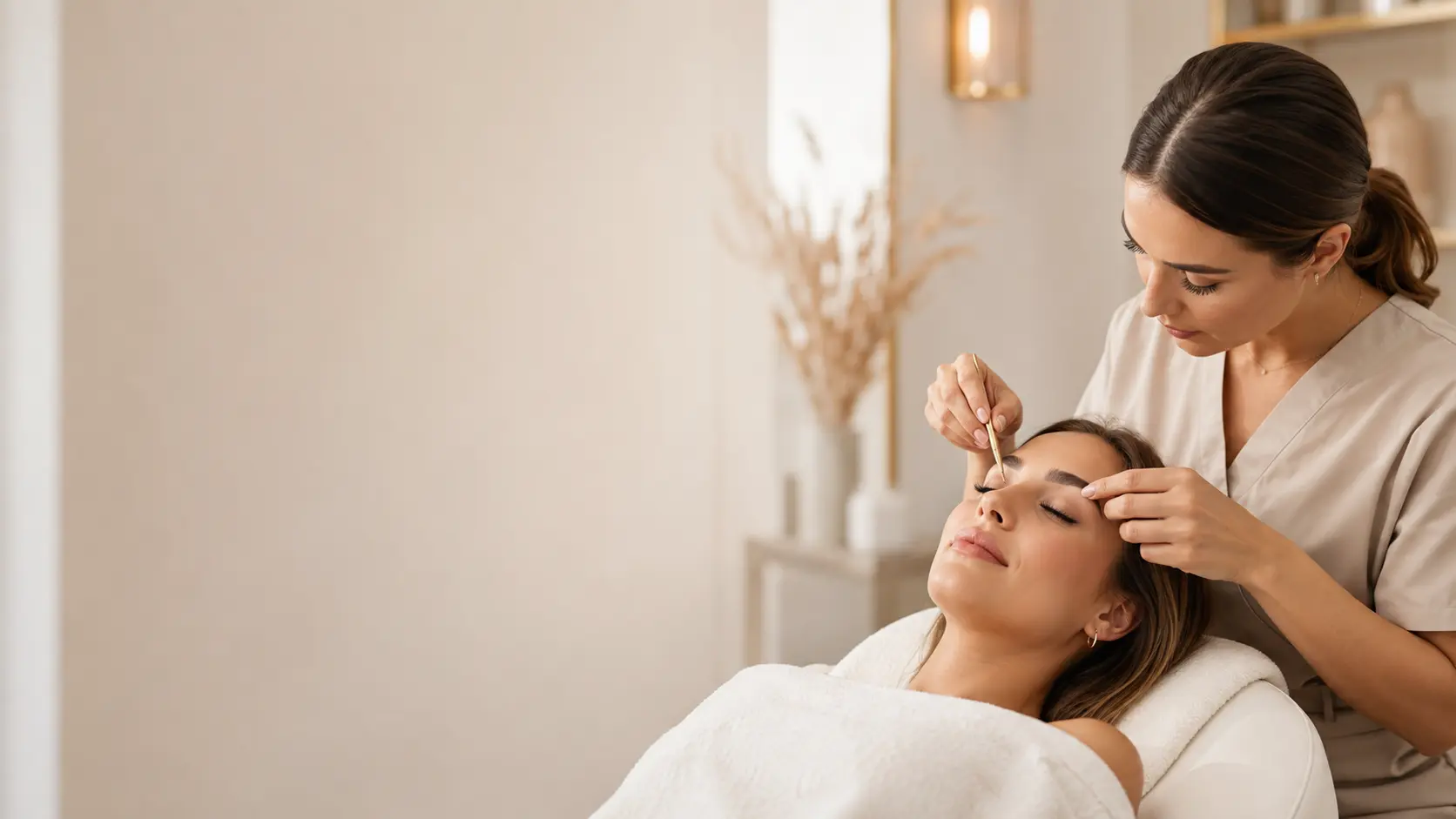Lashes and brows service at Wellora Aesthetics
